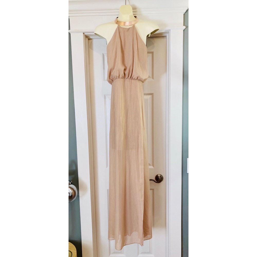 NWT H&M Gold Halter Chocker Dress - Picture 2 of 5